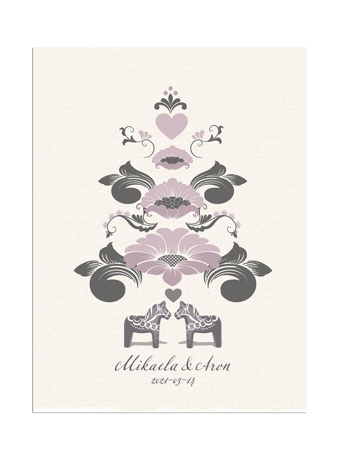 Bröllopstavla med kurbits och dalahästar